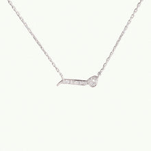 Load image into Gallery viewer, Arabic Letter Necklace in white 18 karat gold with real diamonds for women.