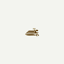Load image into Gallery viewer, sketch of the triple Arabic letter necklace in 18-karat gold with two natural diamonds.