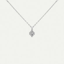 Load image into Gallery viewer, 18-karat white gold Necklace with a natural diamond and traditional Sadu design.
