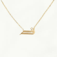 Load image into Gallery viewer, Arabic Letter Necklace in 18K Solid Yellow Gold with a round Diamond.
